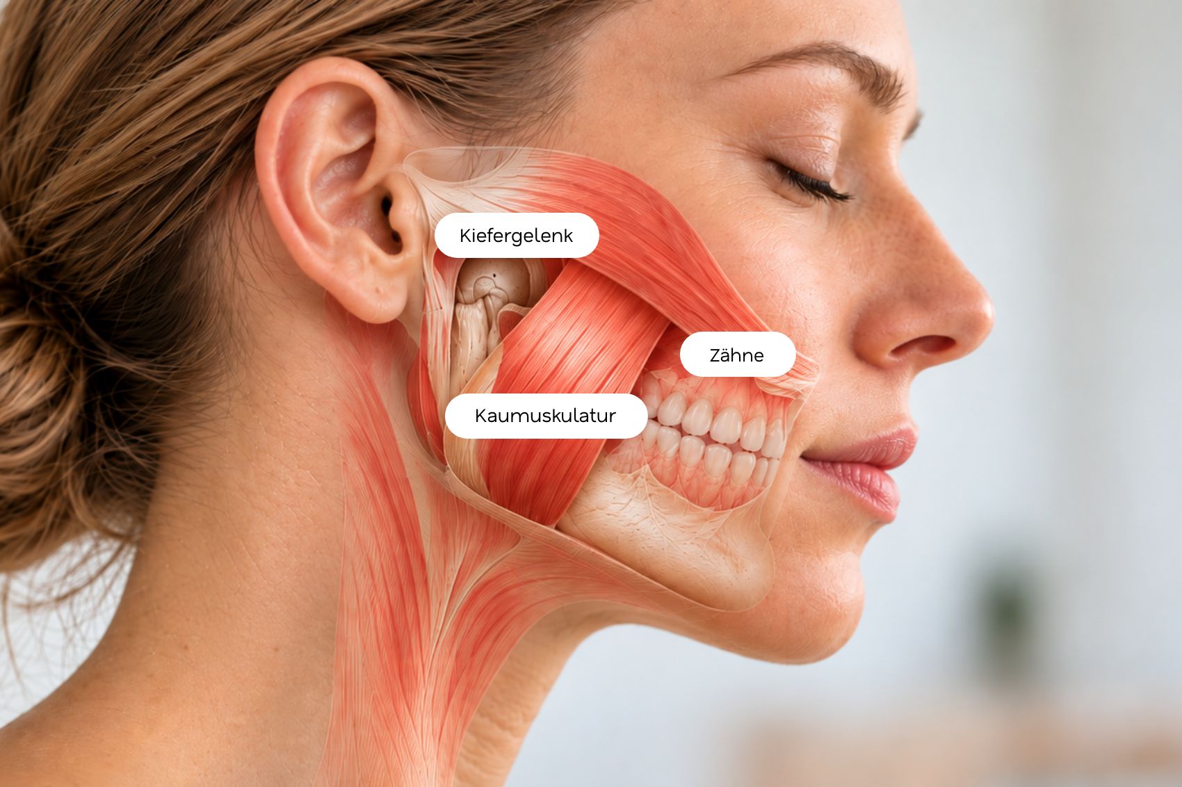 Anatomischer gesichts und kieferquerschnitt